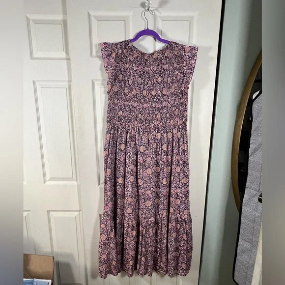 Anthropologie The Peregrine Purple Motif Floral Sleeveless Dress - Picture 4 of 5